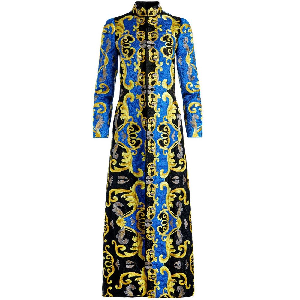 Alice + Olivia Womens Thomas Embroidered Maxi Coat Size Xs Nwt